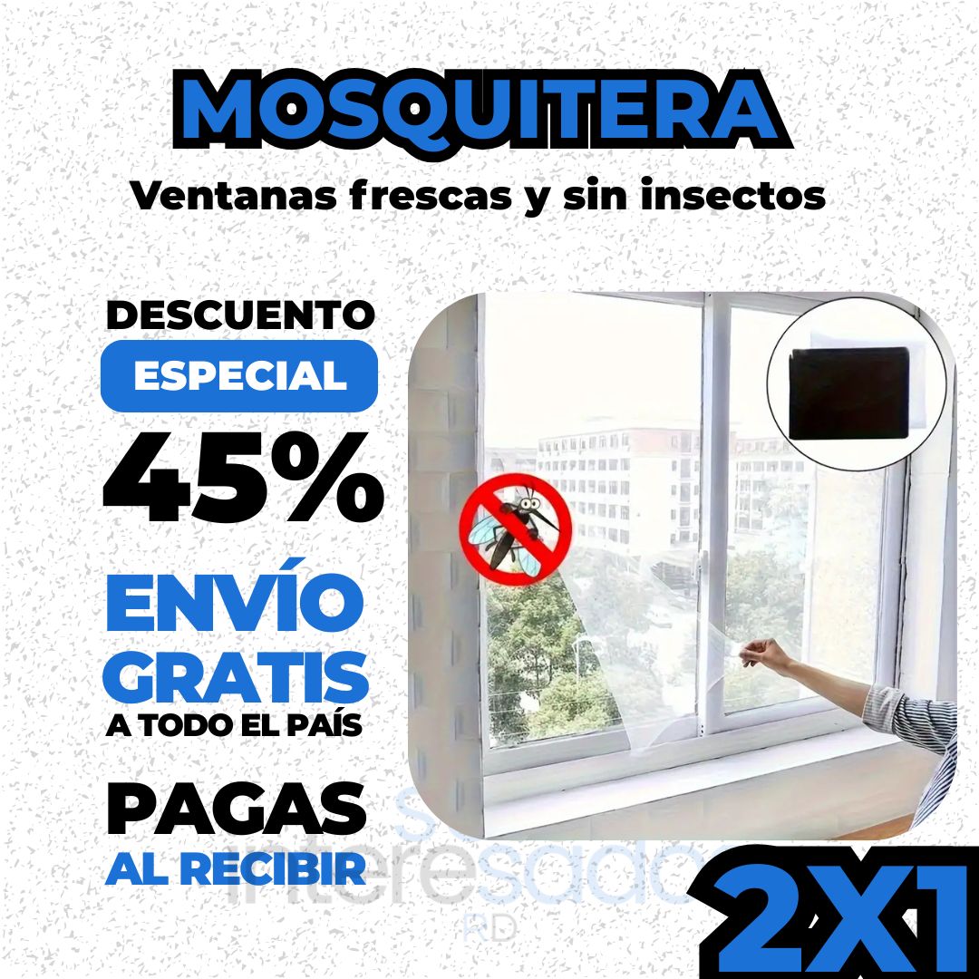 Mosquitera 2x1 - ventanas frescas y sin insectos todo el año (60x150 cm)