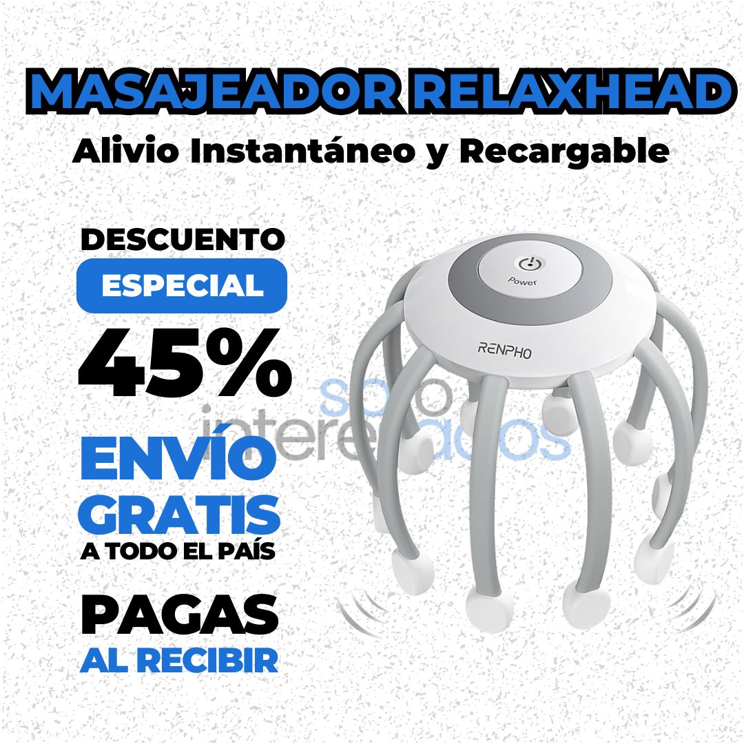 Masajeador RelaxHead – Alivio Instantáneo y Recargable