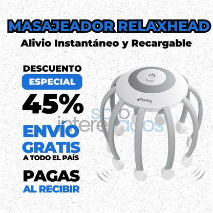 Masajeador RelaxHead – Alivio Instantáneo y Recargable