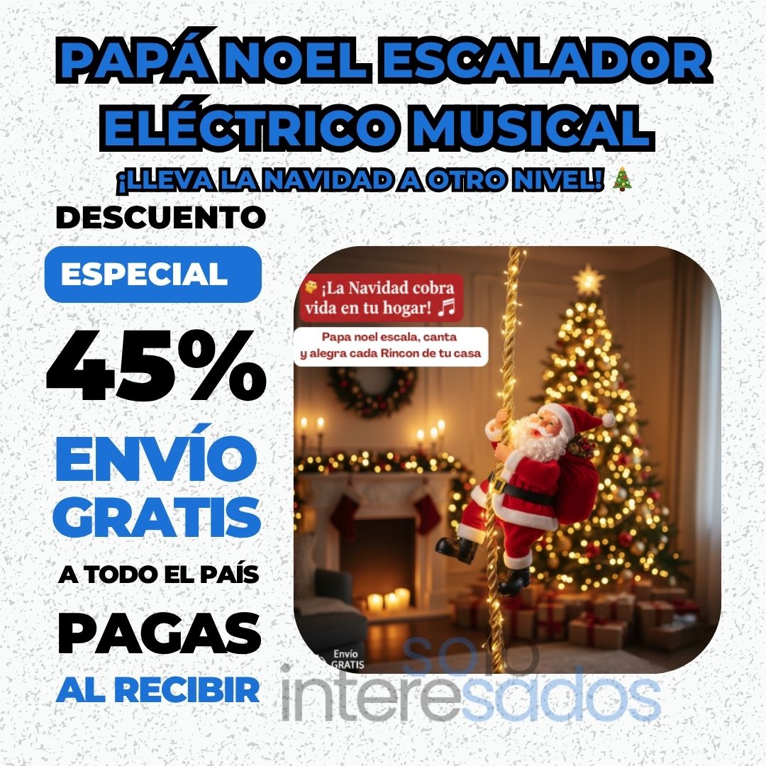 Papá Noel Escalador Eléctrico Musical – ¡Lleva la Navidad a otro nivel!