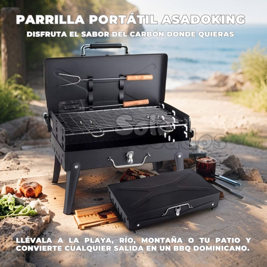 🍖 Parrilla Portátil AsadoKing + UTENCILIOS