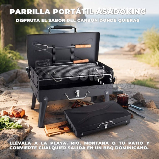 🍖 Parrilla Portátil AsadoKing + UTENCILIOS