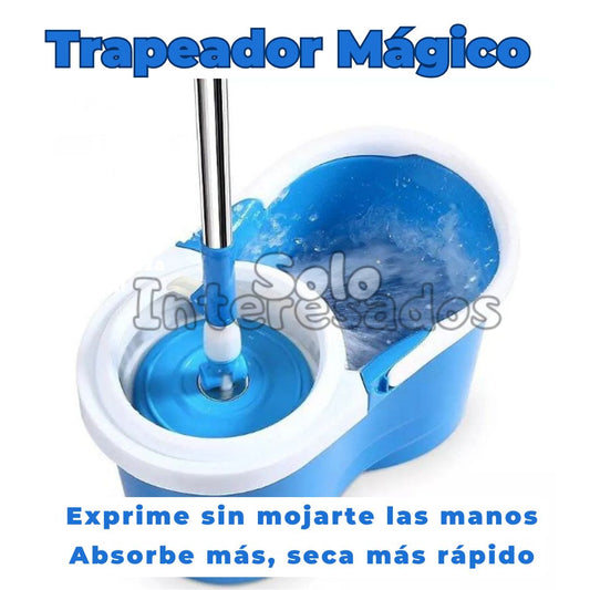 Trapeador Mágico Giratorio 360° y Súper Absorbente