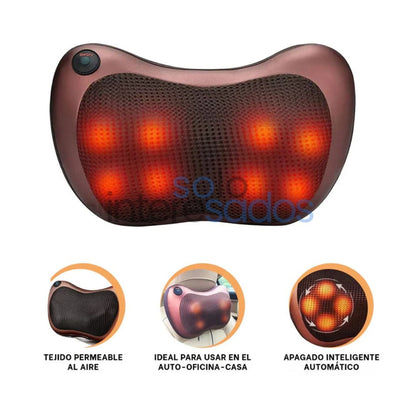 Masajeador Shiatsu 8 Esferas con Calor para Cuello & Espalda