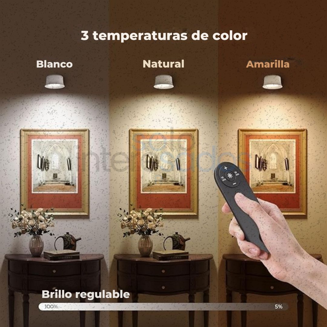 2X1 LuzMagnética LED – Recargable, Inalámbrica y con Control Remoto