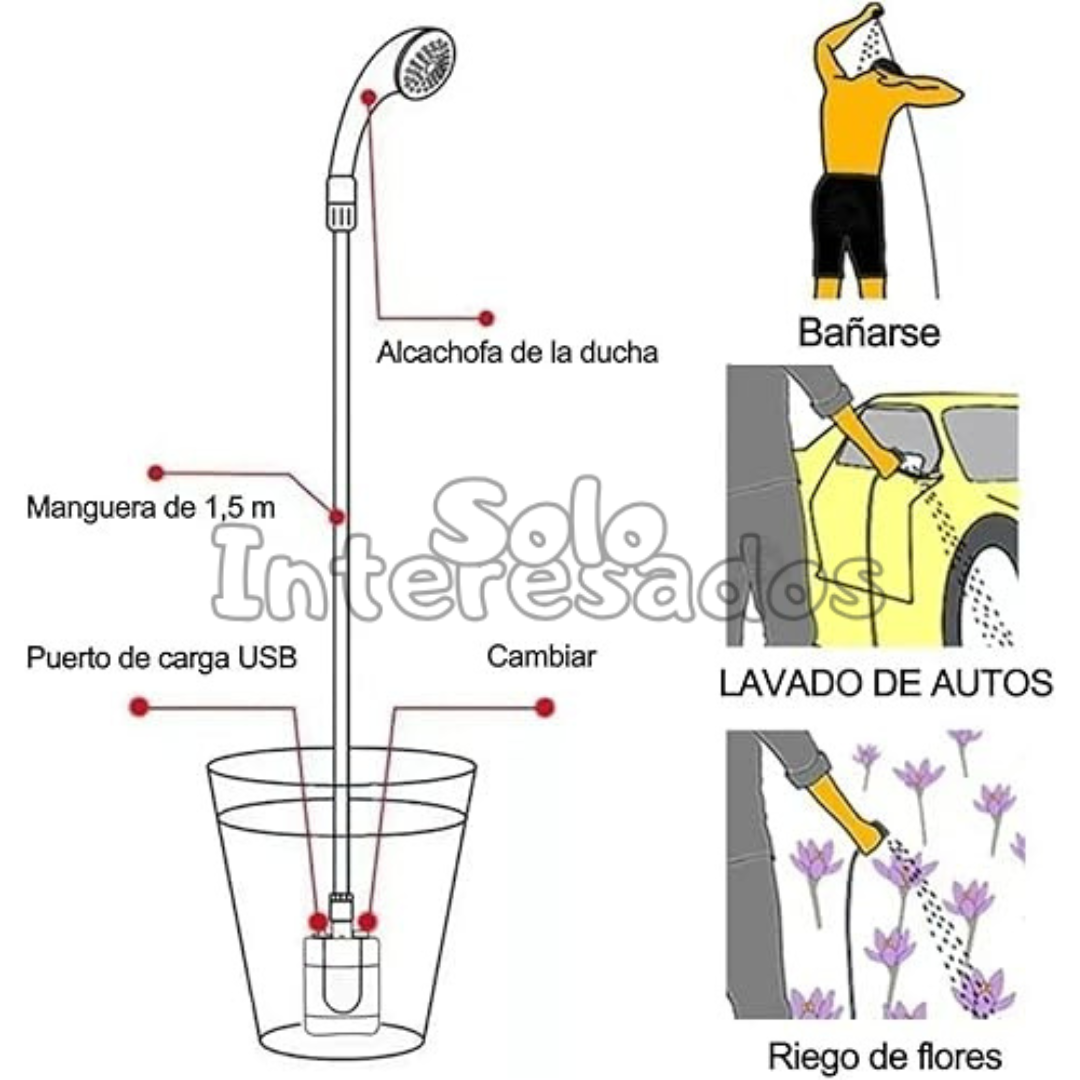 DuchaGo – Portátil Recargable para Camping y Hogar