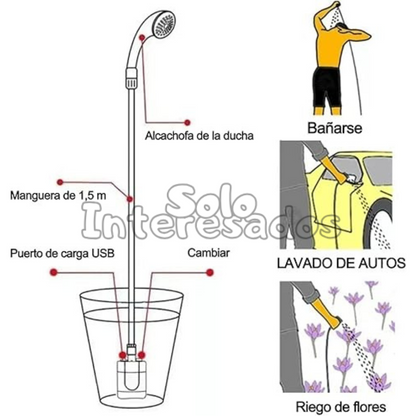 DuchaGo – Portátil Recargable para Camping y Hogar