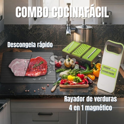 Combo 2x1 CocinaFácil – Rallador Multiusos + Bandeja de Descongelación