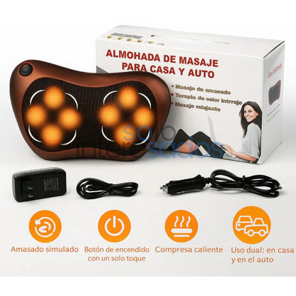 Masajeador Shiatsu 8 Esferas con Calor para Cuello & Espalda