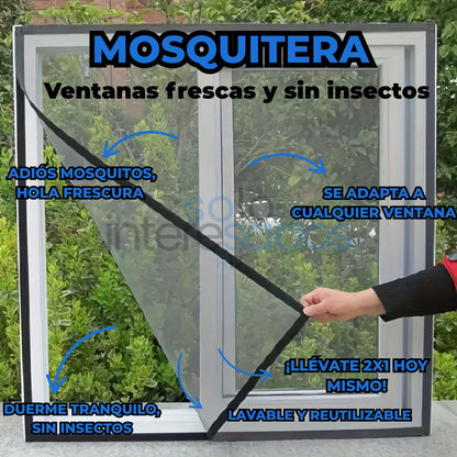 Mosquitera 2x1 - ventanas frescas y sin insectos todo el año (60x150 cm)