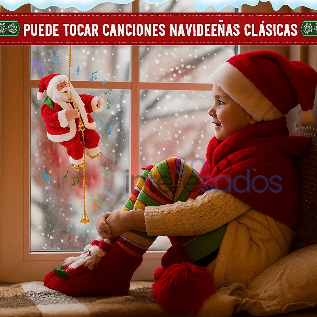 Papá Noel Escalador Eléctrico Musical – ¡Lleva la Navidad a otro nivel!