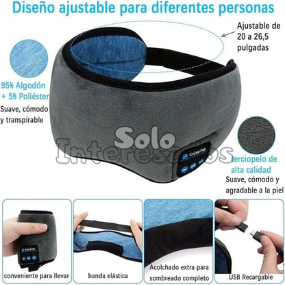 SueñoZen – Antifaz Bluetooth para Dormir con Música Relajante