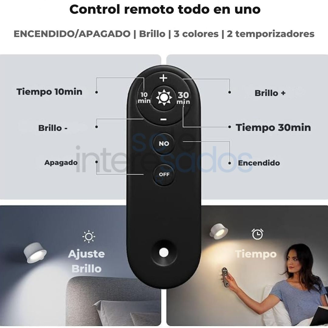 2X1 LuzMagnética LED – Recargable, Inalámbrica y con Control Remoto