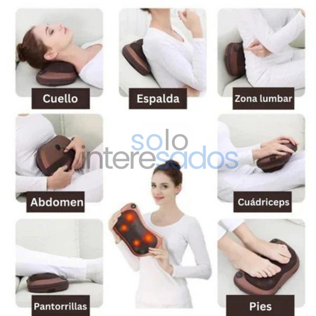 Masajeador Shiatsu 8 Esferas con Calor para Cuello & Espalda