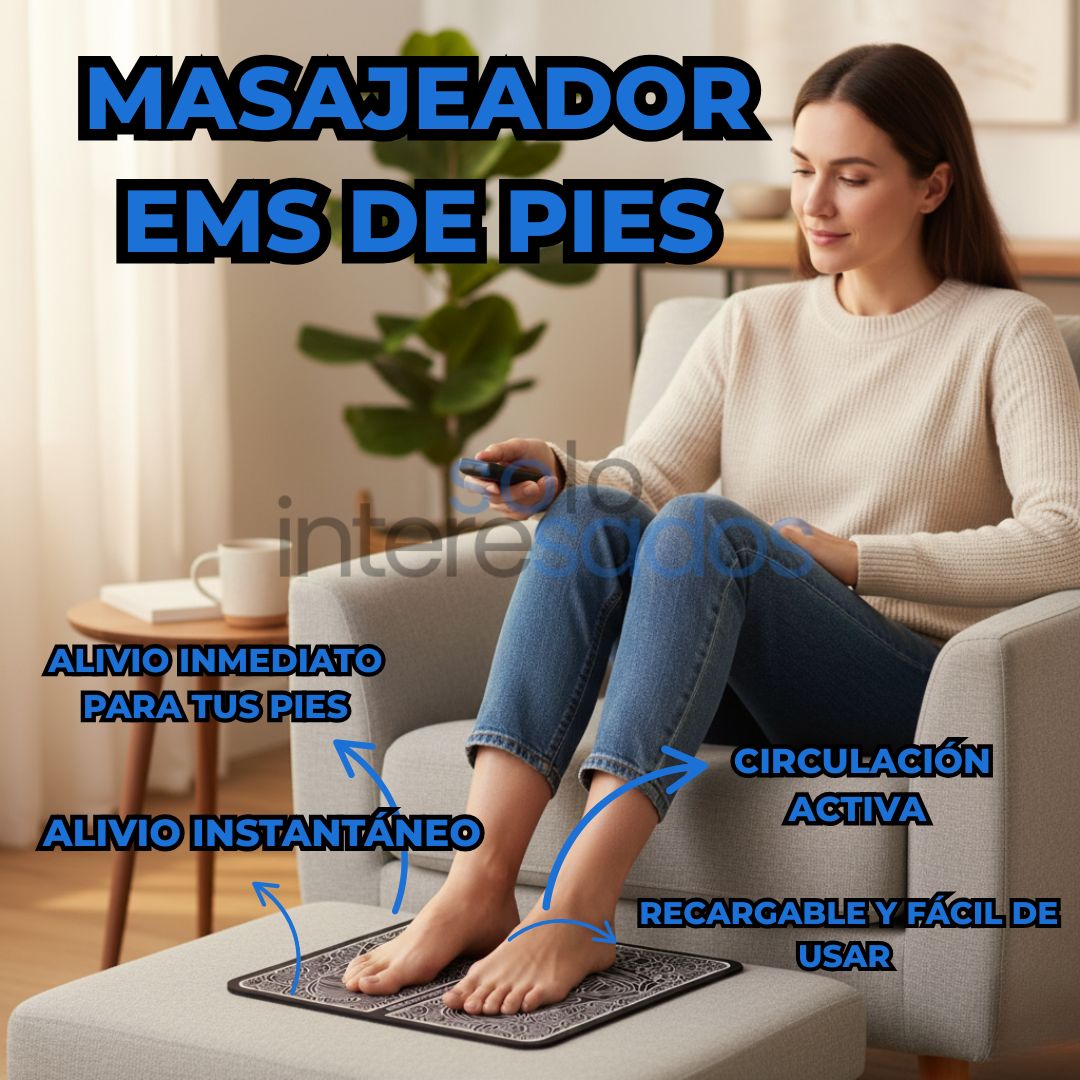 Masajeador EMS de Pies – Estimula y Relaja al Instante