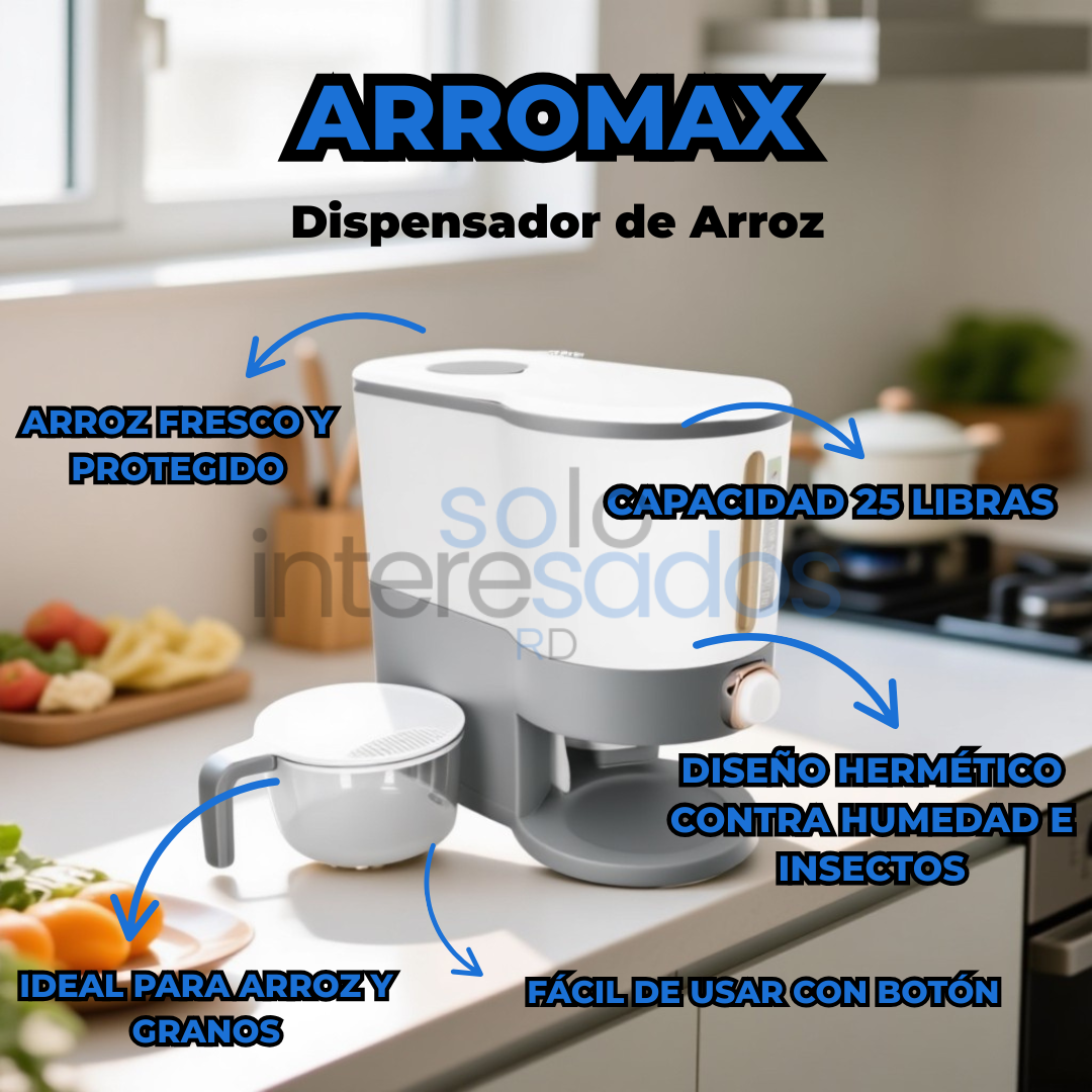 ArroMax – Dispensador de Arroz Hermético 25 libras