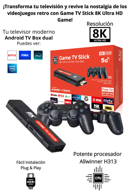 GAME TV STICK Q9PRO +40,000 JUEGOS