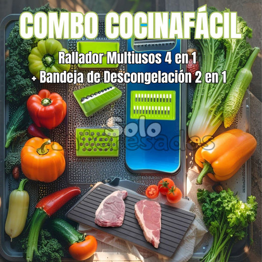 Combo 2x1 CocinaFácil – Rallador Multiusos + Bandeja de Descongelación